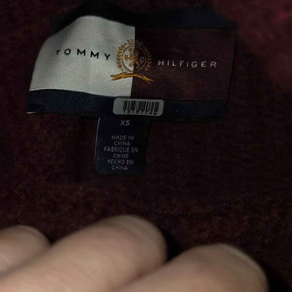 Tommy Hilfiger Burgundy and Red Turtleneck Wool Sweater Womens XS
